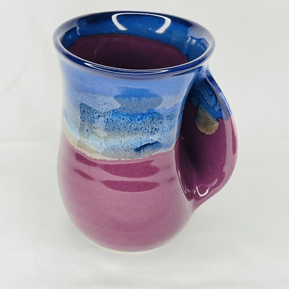 Neher 2021 Clay in Motion Handwarmer Coffee Mug Cup Blue Purple Passion 14 oz